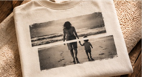 The Continuation vintage split photograph on ivory shirt
